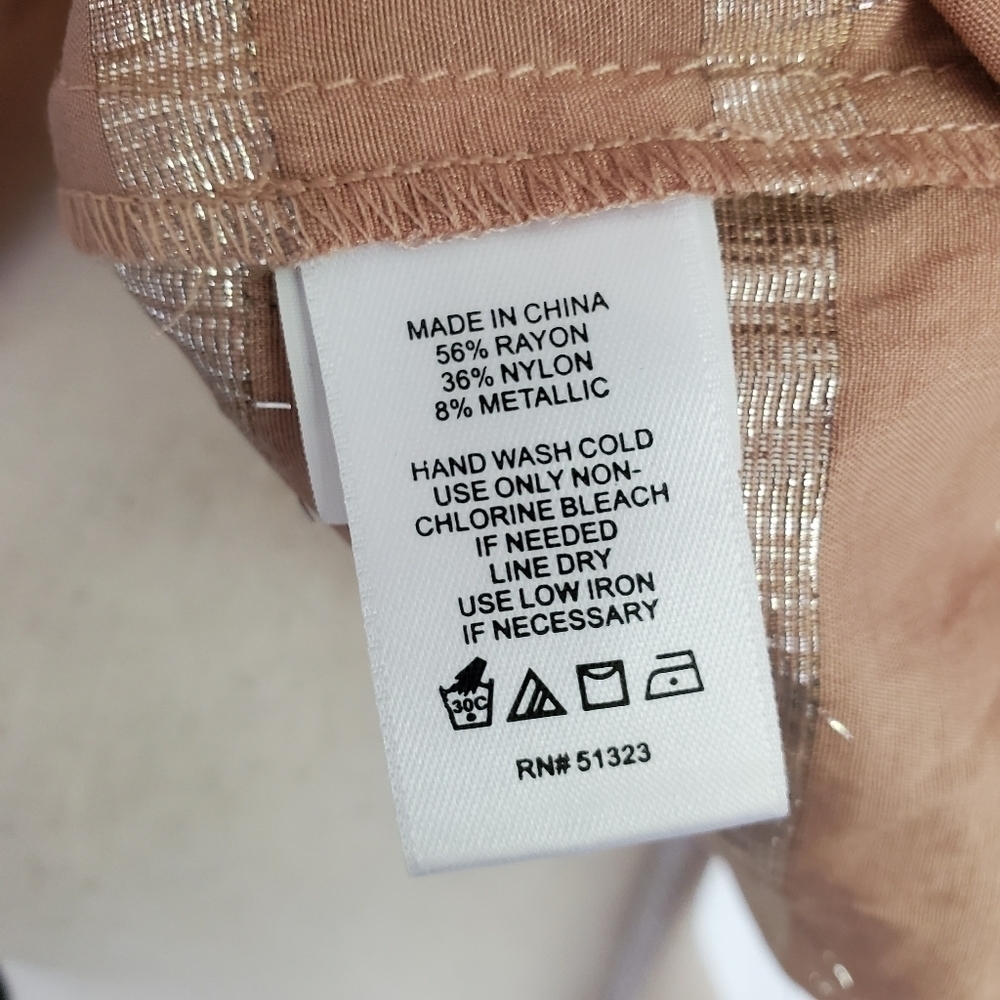 1. State Off-Shoulder Taupe Shell Metallic Top - Picture 9 of 9